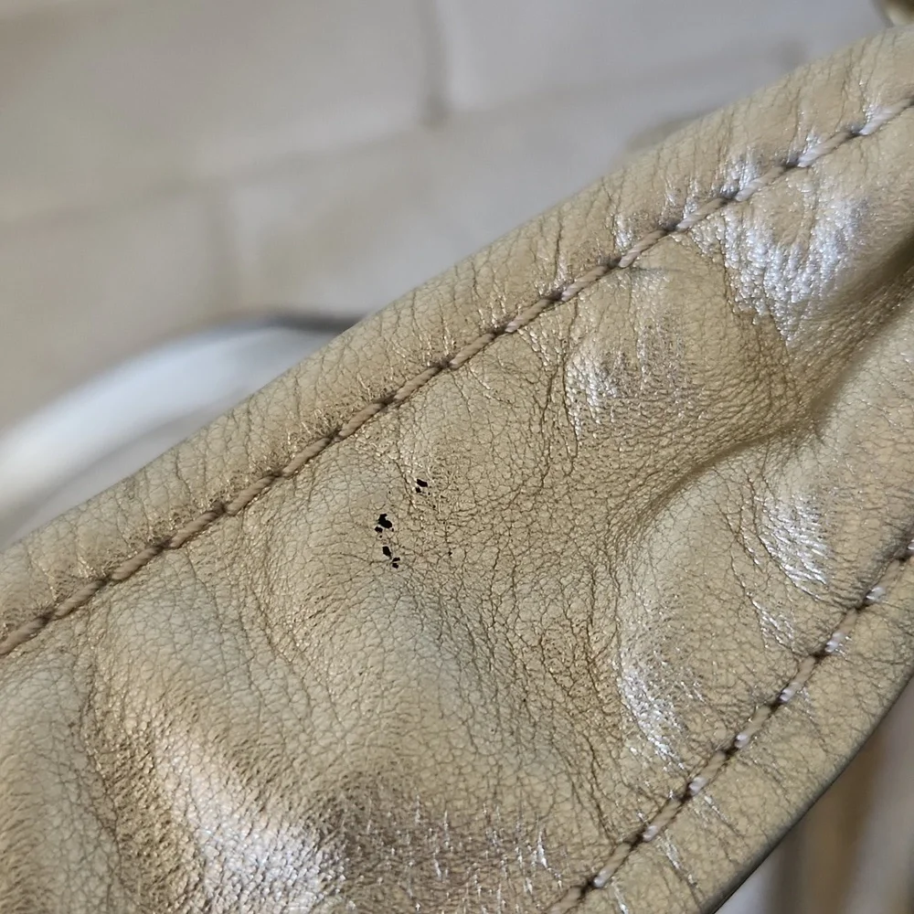 COACH Kristin Hobo Bag Champagne Gold Monogram Y2K Vintage